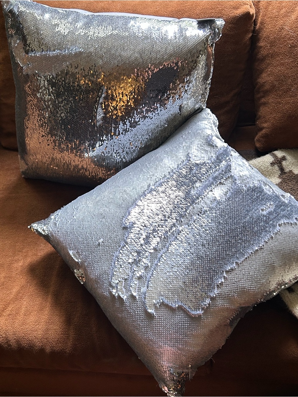 Aviva Stanoff Silk & Sequins Pillows x 2
